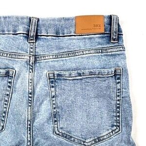 BKE Billie Slim Fit High Rise Cropped Flare Jeans Light Wash Distressed 29 x 27